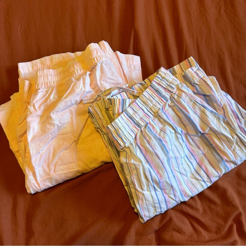 GAP Pastel Pink & Pastel Multi-Stripe Women’s pajama bottoms, S, Set of 2
